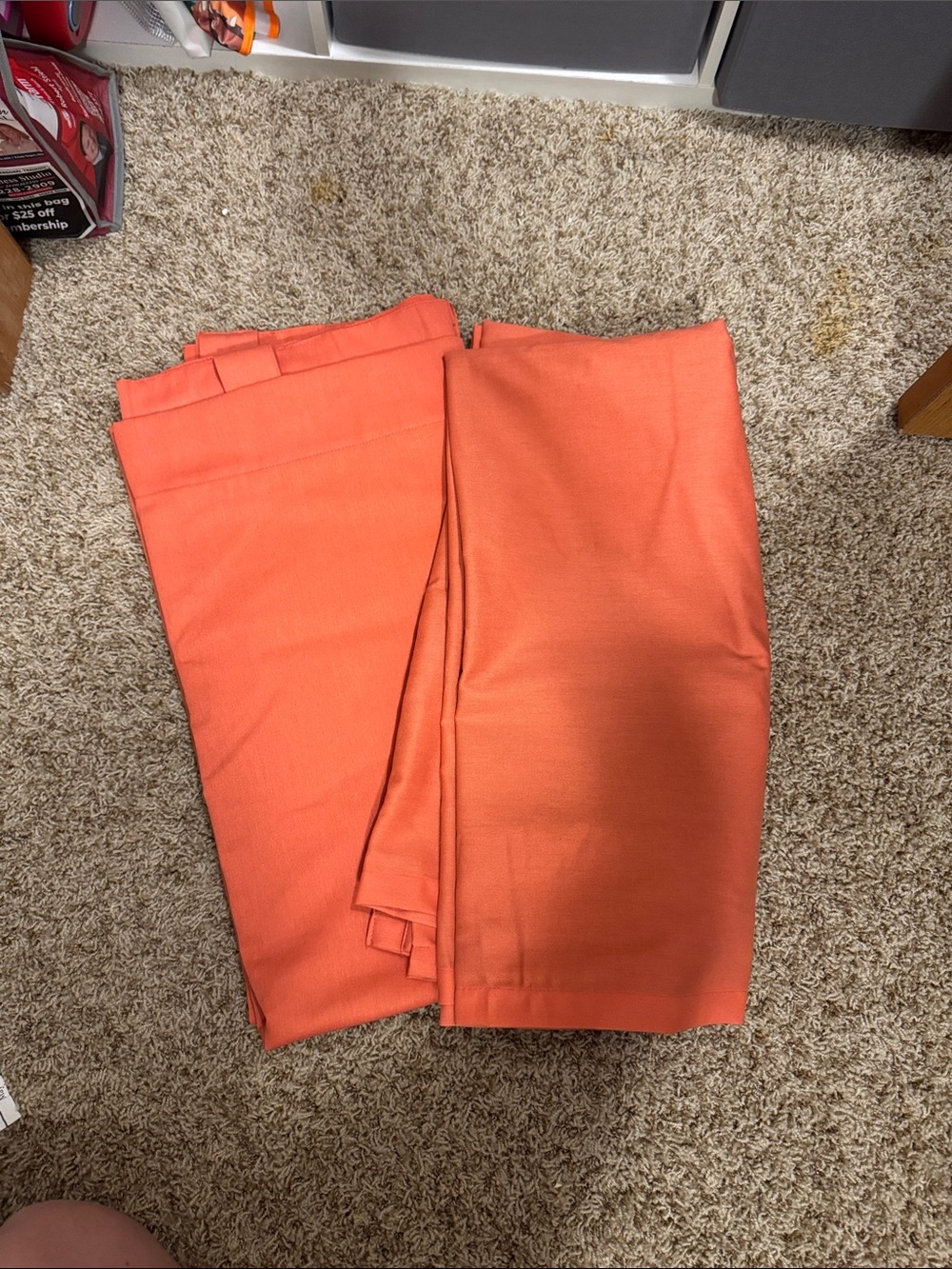Pillowfort Coral Orange Curtain Panel with White Center